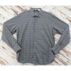 Luchiano Visconti Black Mens My Favorite Shirt XL Circles Multicolor Button Down